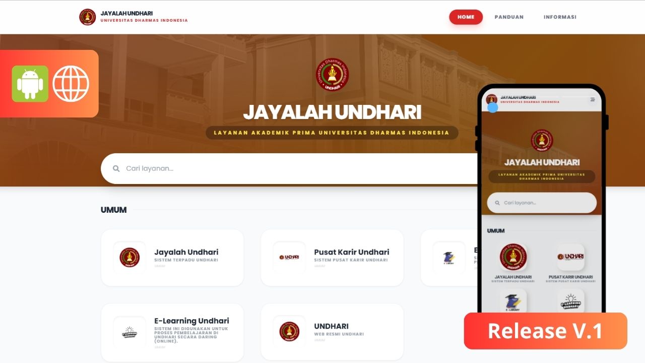 UNDHARI MELUNCURKAN PORTAL LAYANAN TERPADU 